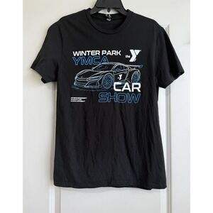 Winter Park YMCA Car Show Black Short Sleeve Adult T-shirt Size Medium